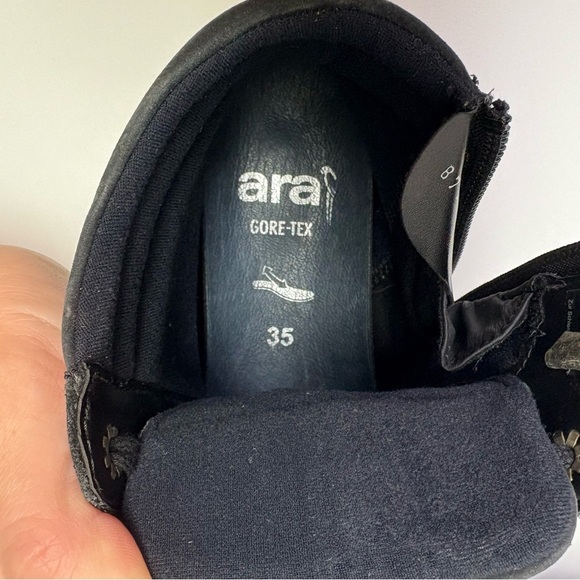 2/$20 Ara EU 35 Matilda Black Hydrobuk GTX High Top Gore Tex Sneakers Side Zip - Picture 8 of 11